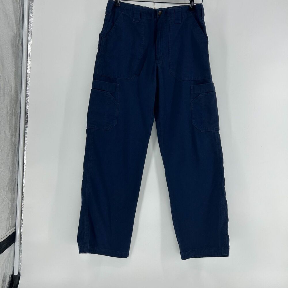 Carhartt Pants Mens 34x28 Ripstop Cargo Scrub Blue Utility Workwear Work Pants